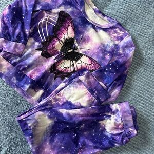 Purple Butterfly Kids Pajamas Size 4